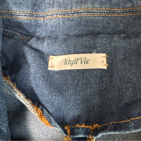 Idyll Vie Denim Trench Coat Double Breasted Women’s XL $150 MSRP High Fashion - Picture 12 of 13